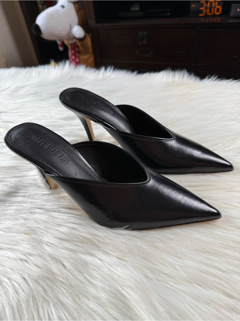 Steven Madden Black Lita Pointed Toe Stiletto Mule NWT 8.5